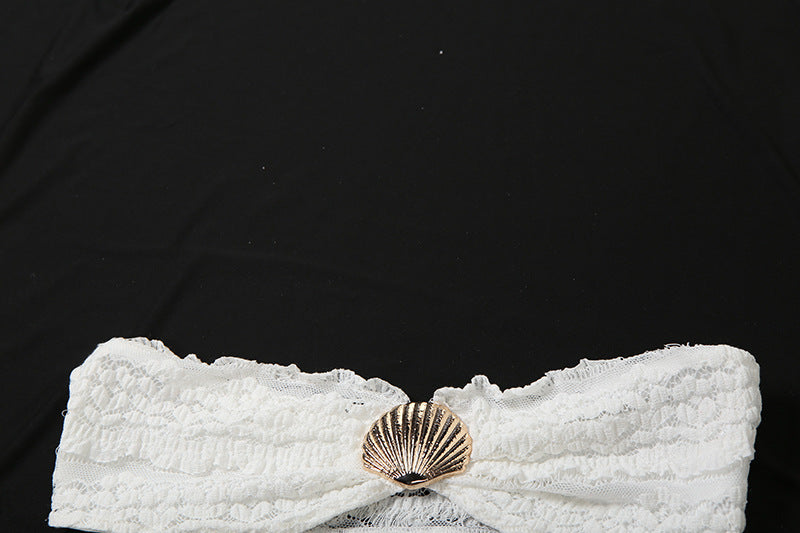 Summer Women's Sexy Strapless Top with Fitted Bodycon Skirt Two-Piece Set 13