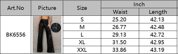 Women Elegant Sequin Party Wide Leg Pants 10