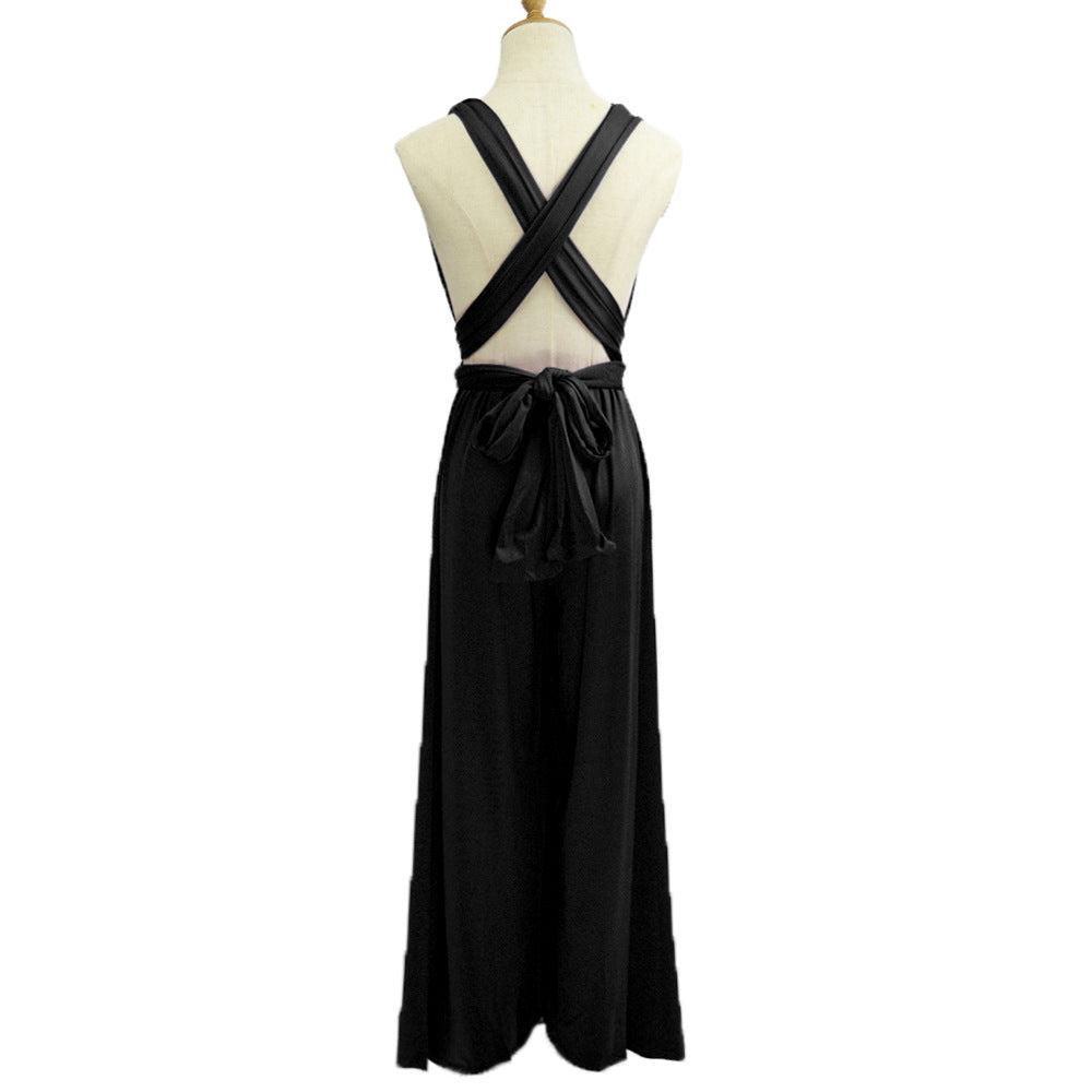 Sexy Women's Fashionable Solid Color Multi-Wear Wide Leg Pants 38