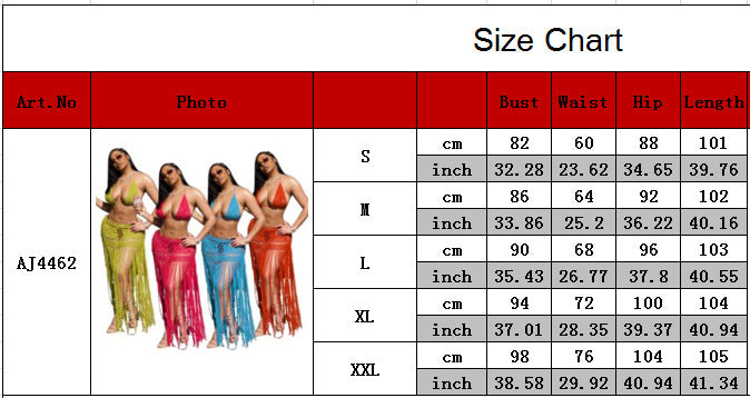 Women's Crochet Solid Color Bikini Top Tassel Beach Skirt Two Piece Set 10
