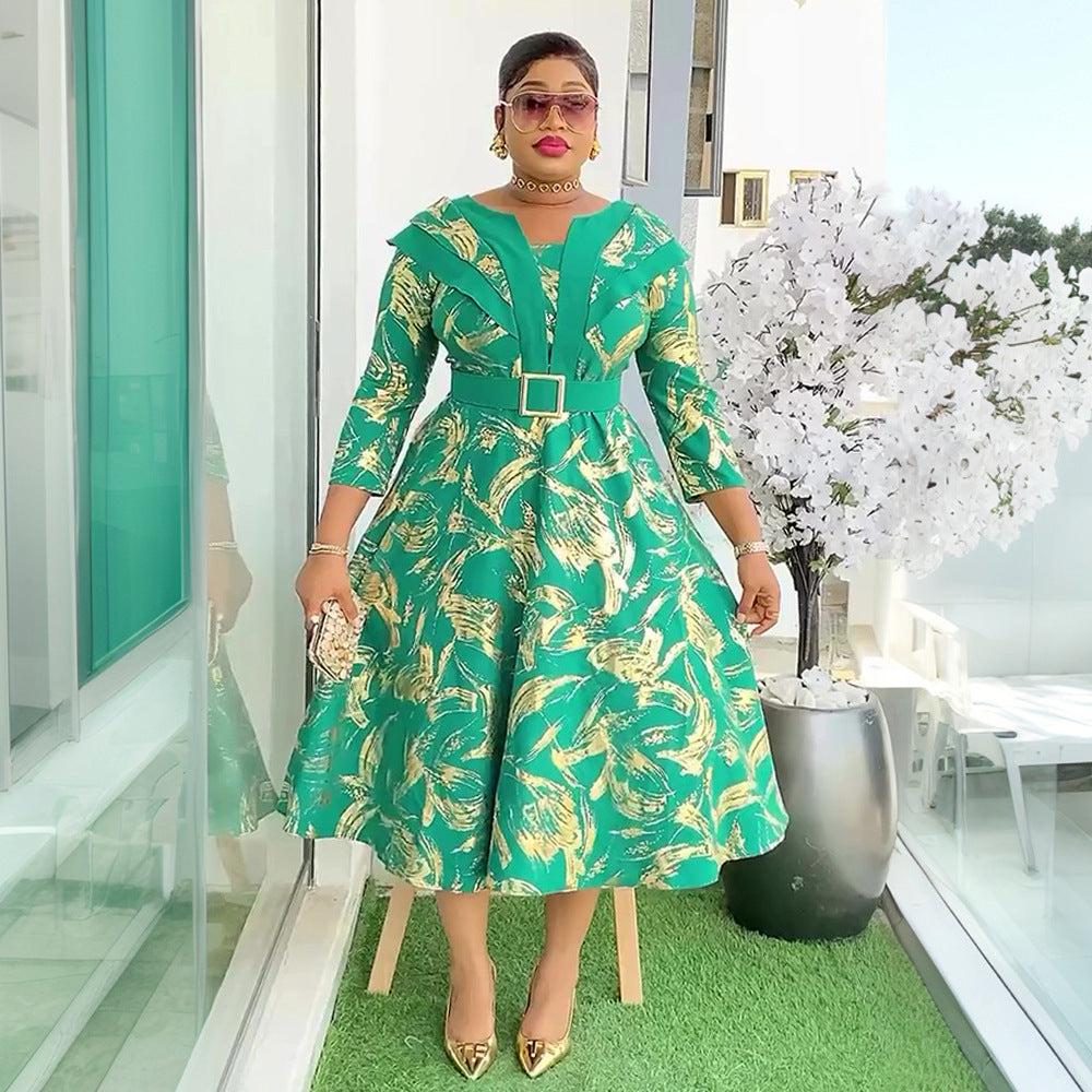 Plus-Size Women Round Neck Dress 3