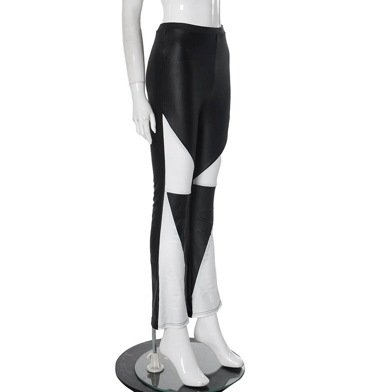 Women Sports Contrast Color Pants 7