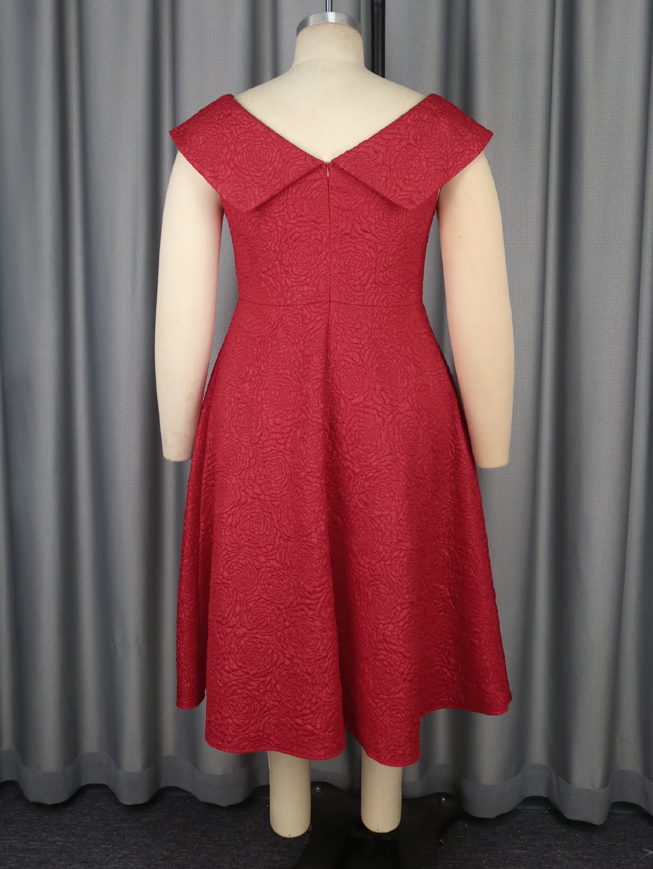 Plus Size jacquard a-line dress elegant ball gown 6