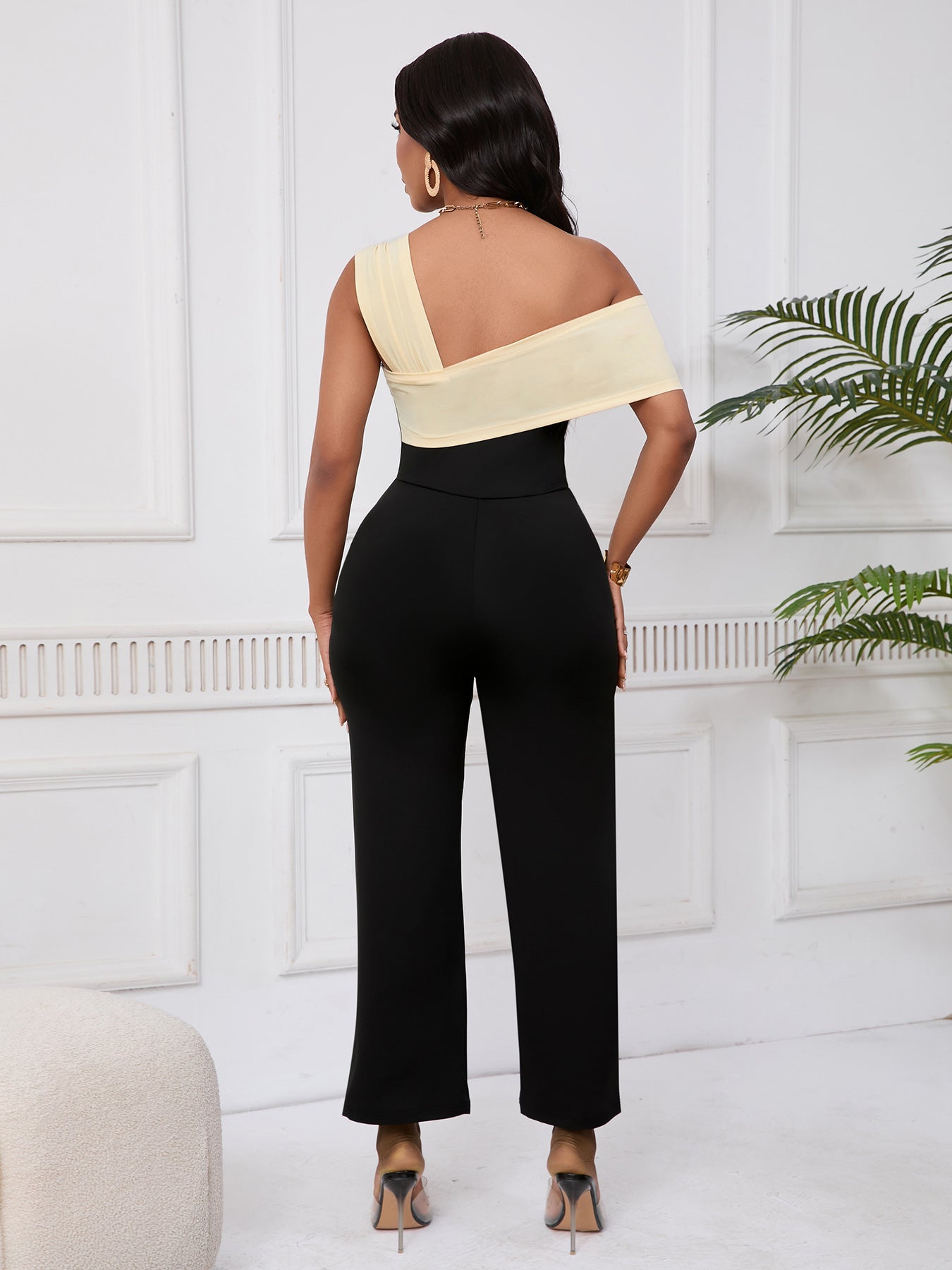 Women Summer Elegant Colorblock Strap Jumpsuit