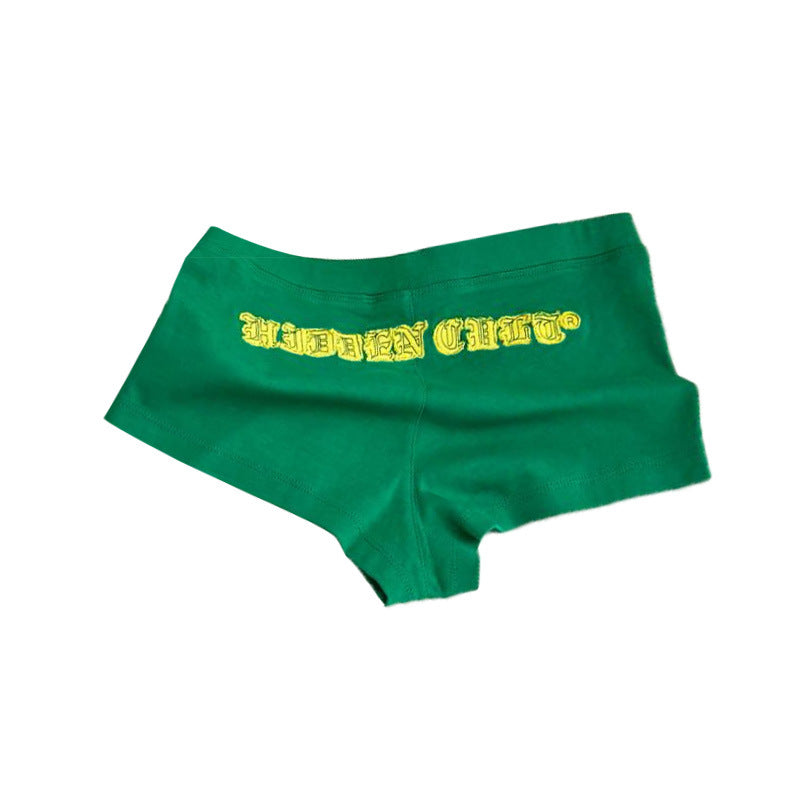 Women American style patchwork letter short-sleeved top and shorts two-piece set 16