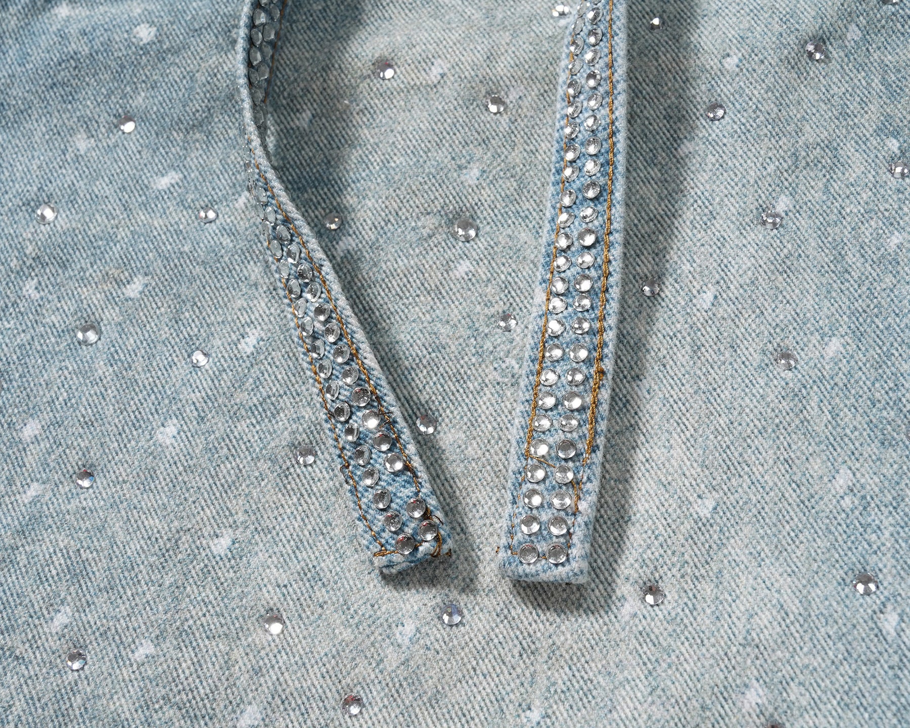 Spring Summer women's loose beaded midi denim pants with belt 10