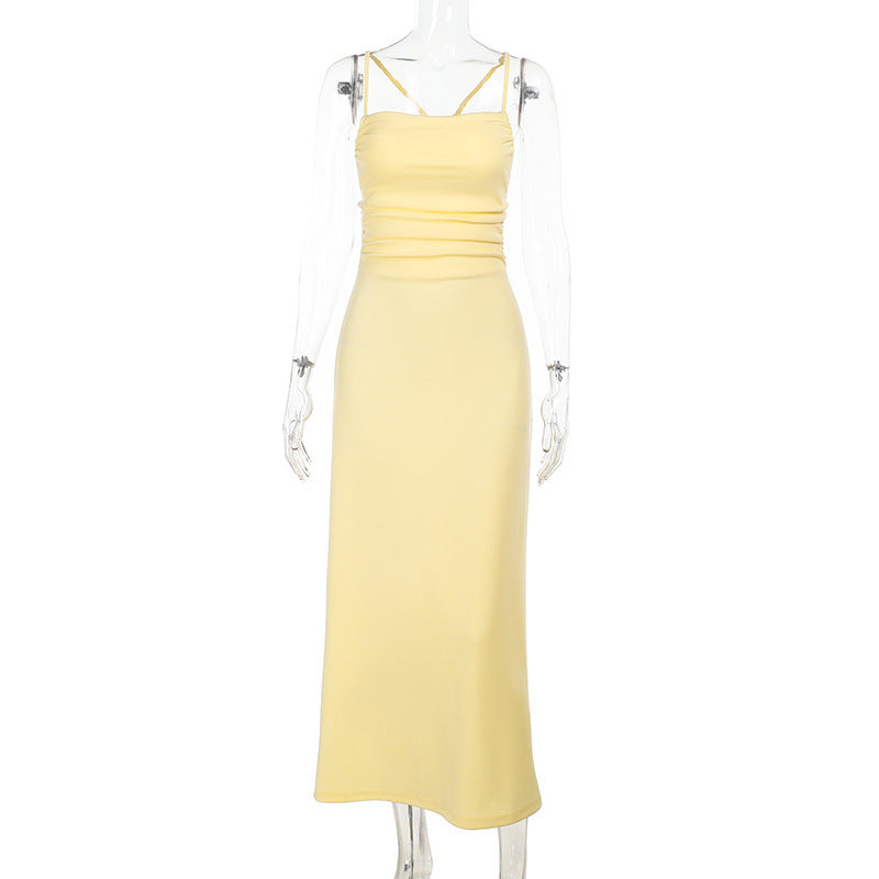 Women Backless Lace-Up Dress 7