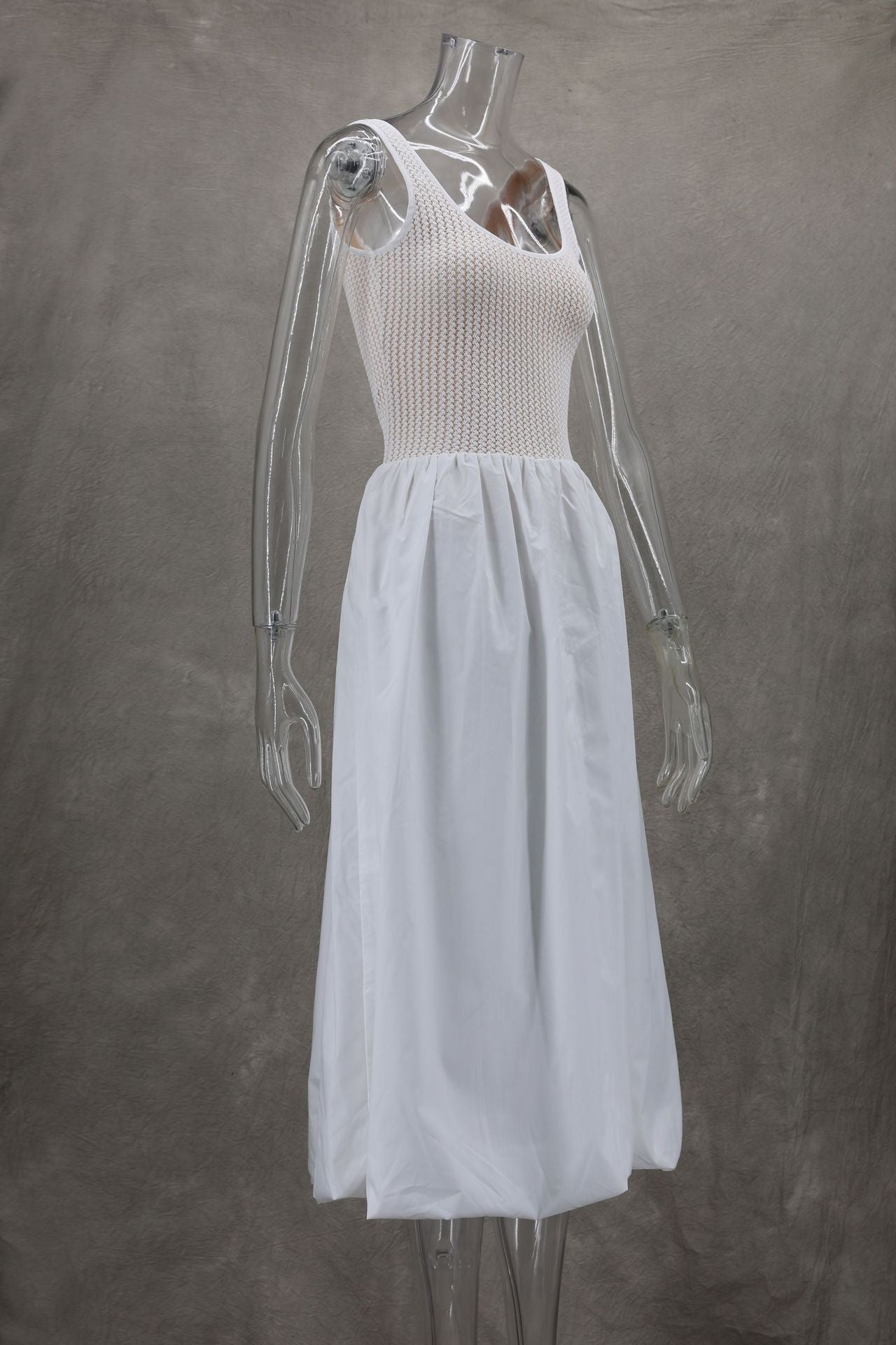 Fashion Summer Sleeveless Mesh Patchwork Sleeveless Slim Chic Dress 13