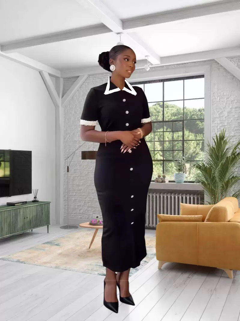 Women's Summer Round Neck Knit Midi Dress 7