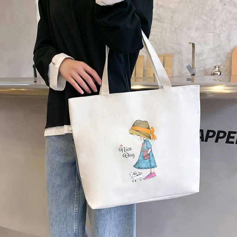 Women Canvas Bag Single Shoulder Handbag Tote Bag