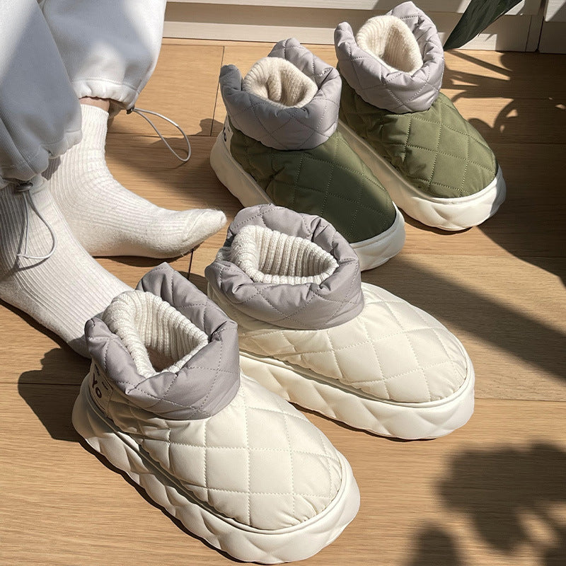 Thick-soled waterproof down snow boots 5