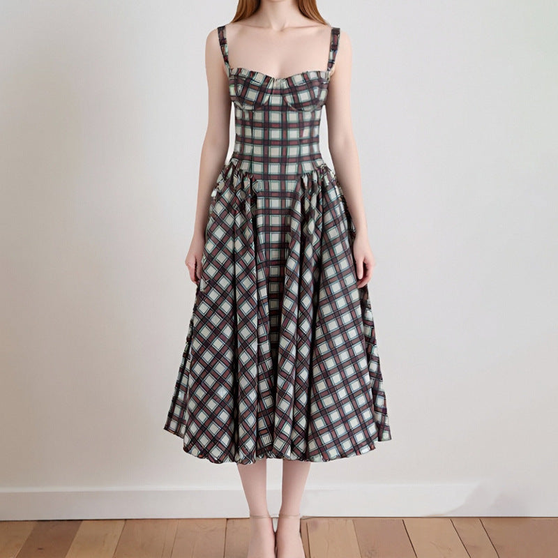 Women Spring Elegant French Retro Strap Dress 15