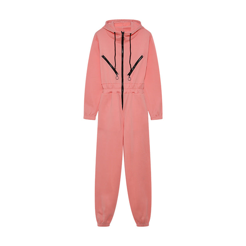 Women Casual Zip Hooded Jumpsuit 19