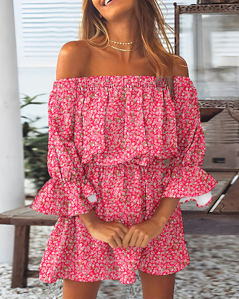 Off Shoulder Floral Dress
