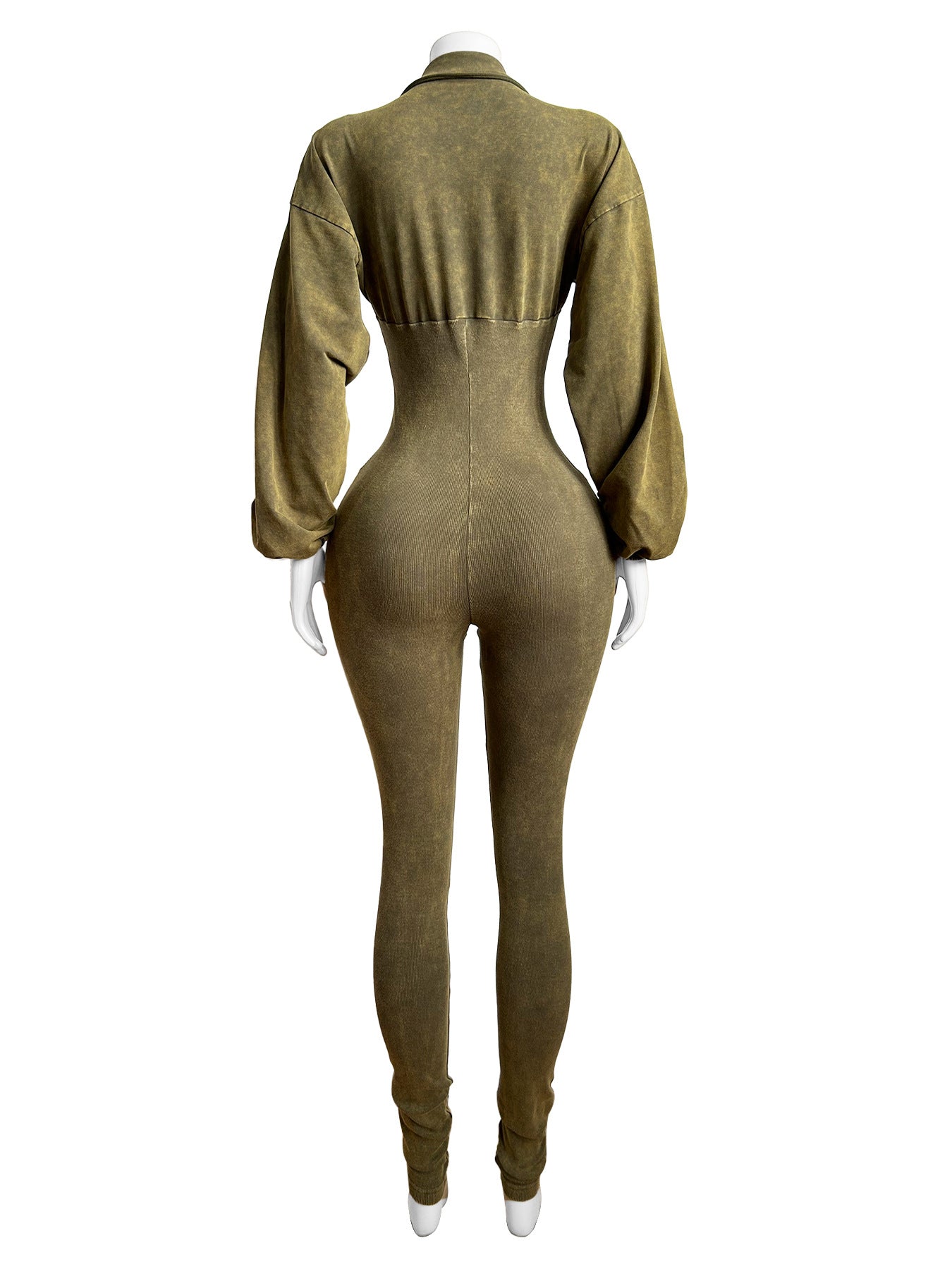 Autumn And Winter Fashion Women's Sexy Deep V Tight Fitting Long Sleeve Jumpsuit 9