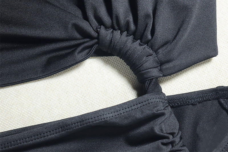 Women's Fashion Solid Color Dress Sleeveless Irregular Slit Dress 17