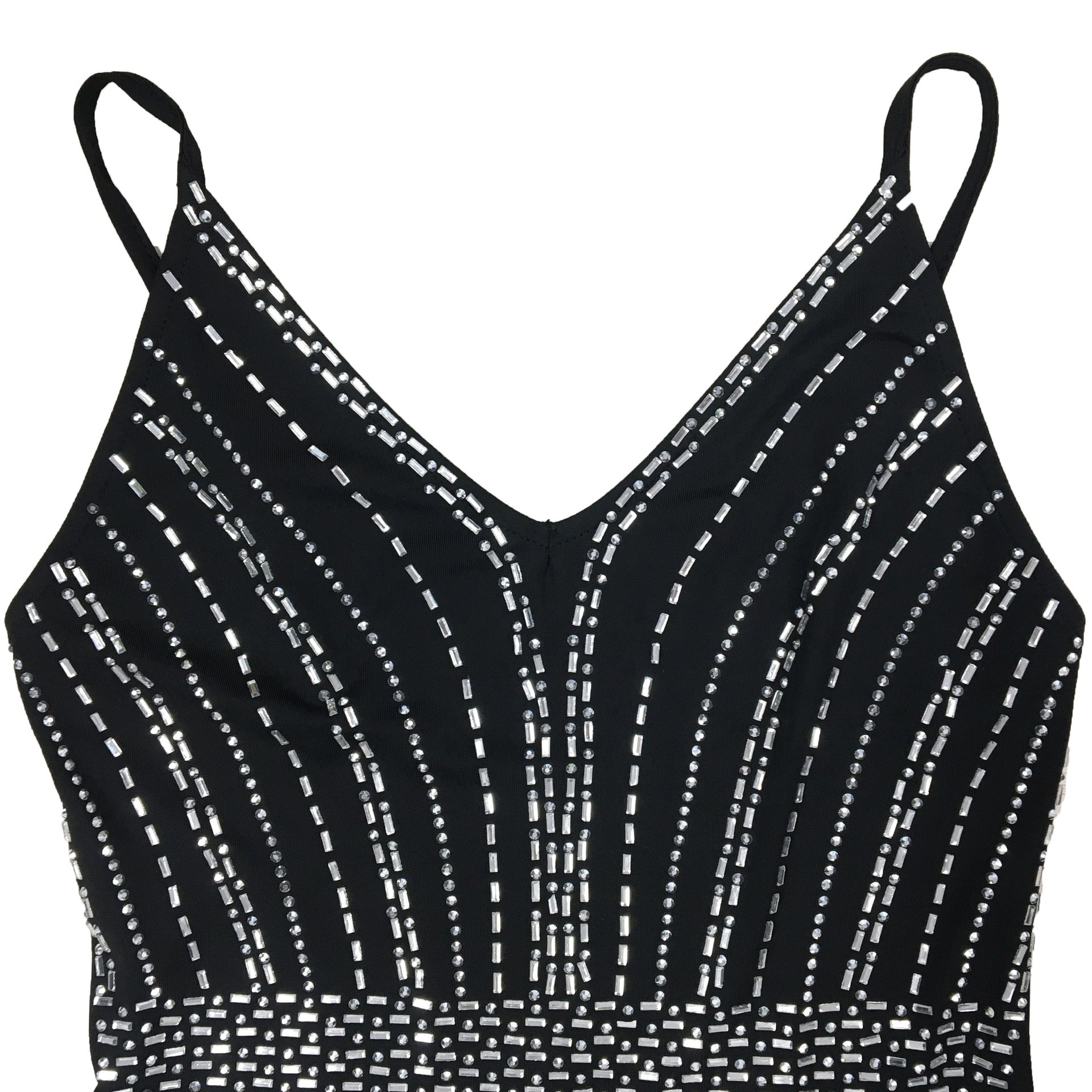 Fashion Ladies Solid Color Camisole Sleeveless Beaded Low Back Maxi Dress 24