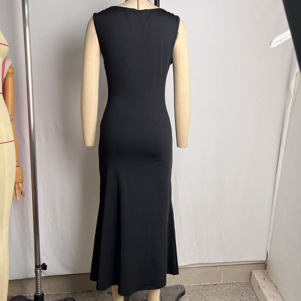 Women Summer Pleated Solid Short-Sleeve Dress 11