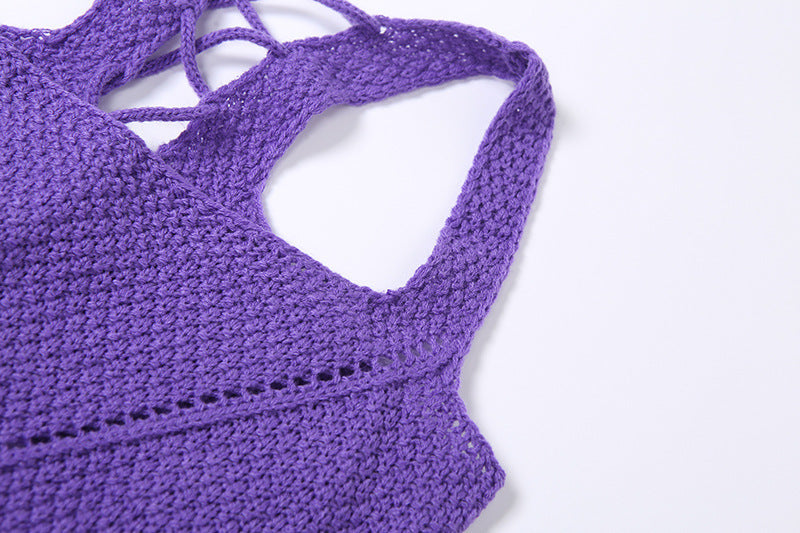 Spring Fashion Women's Solid Color Slim Vest Sexy Low Waist Skirt Two Piece Set 13