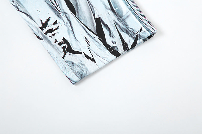 Autumn Women Casual Hooded Top and Printed Sports Pants Two-piece Set 17