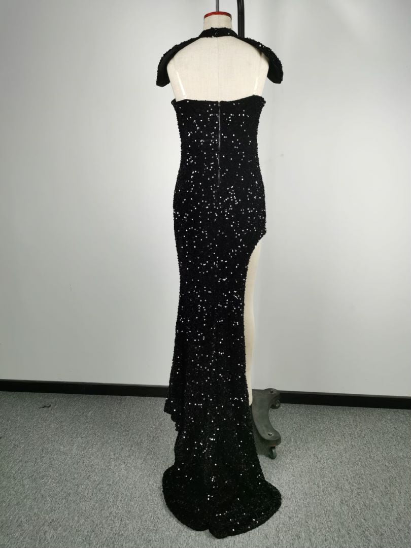 Womens Sexy Sequin Strapless Formal Party Dress Bodycon Evening Dress 10
