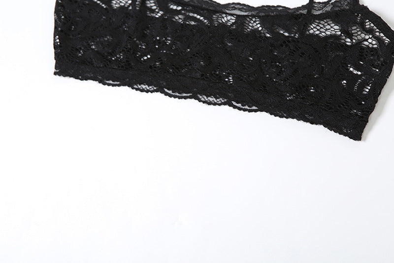 Summer Women sexy hollow strap top and solid lace skirt two-piece suit 12