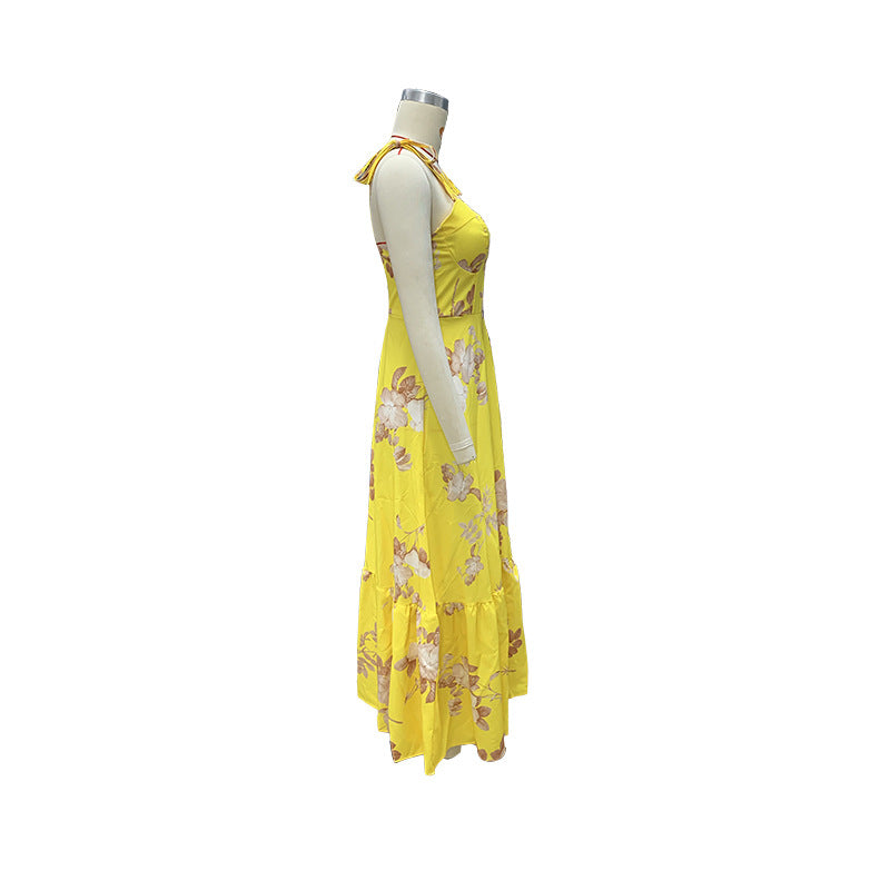 Women's Summer Print Strap Maxi Dress 4