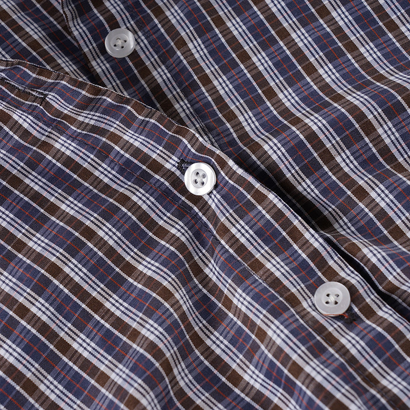 Women's Plaid Lace Trim Elastic Tie-Waist Trendy Woven Short Shirt Set 23