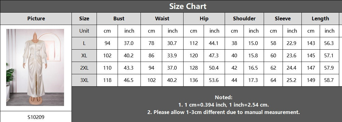 Elegant Solid Color Long Sleeve High Waist Formal Party Plus Size Dress Dubai Winter African Women's Clothing 24