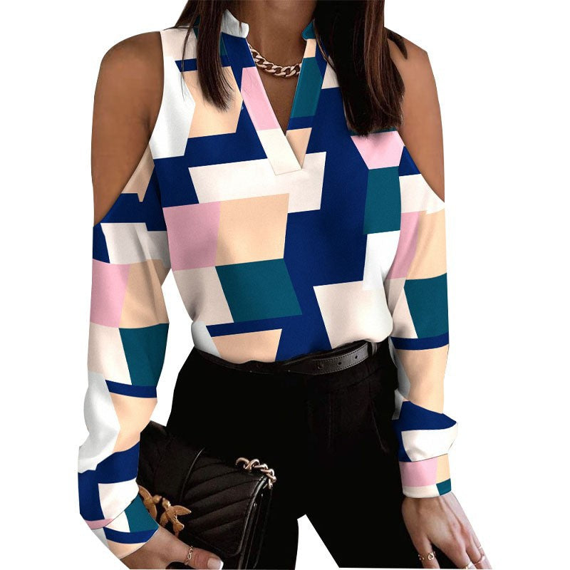 Autumn Cutout long sleeve print shirt 8