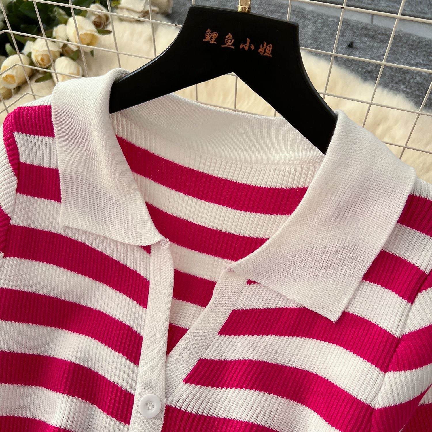 Women Metal Button Slit Knitting Dress 16