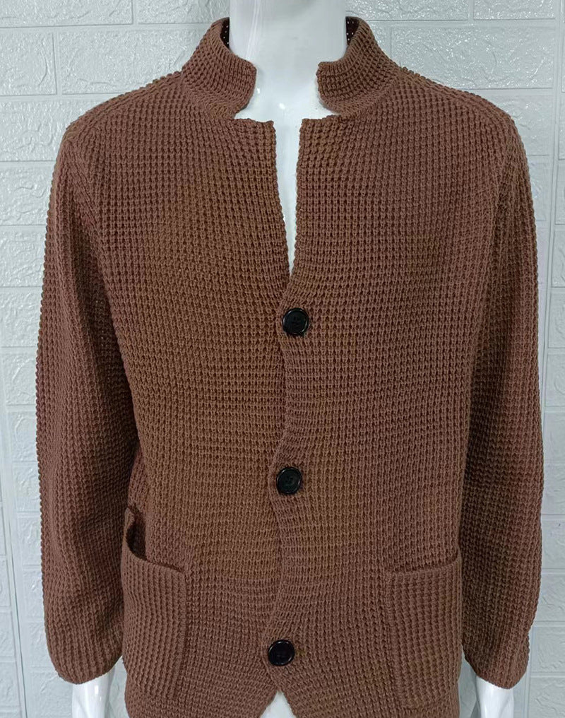 Autumn And Winter Men's Cardigan Jacket Slim Tand Collar Knitting Sweater 10