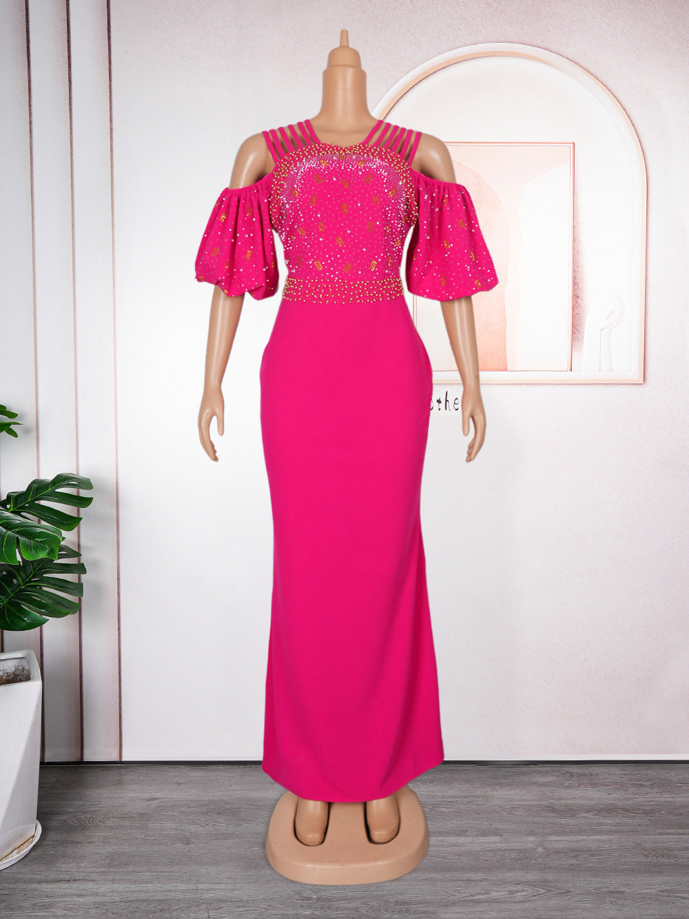 Plus size African Women formal party party dress 10