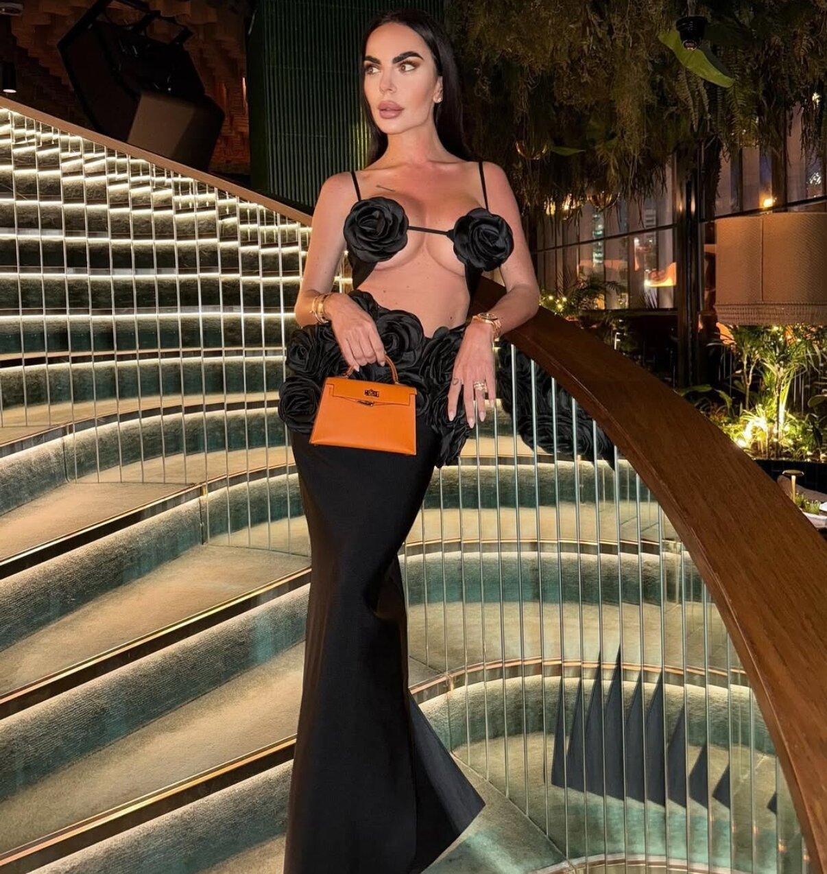 Floral Bustier Top & Long Skirt Beach Party Outfit