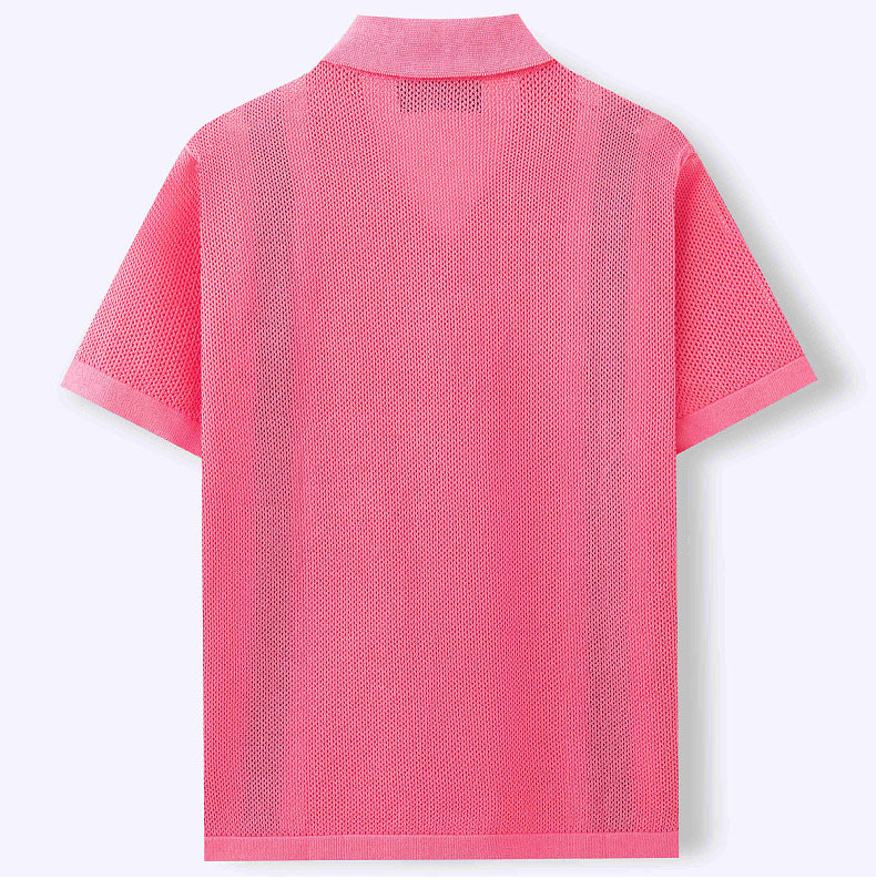 Men's Short Sleeve Knitting Polo Top 8