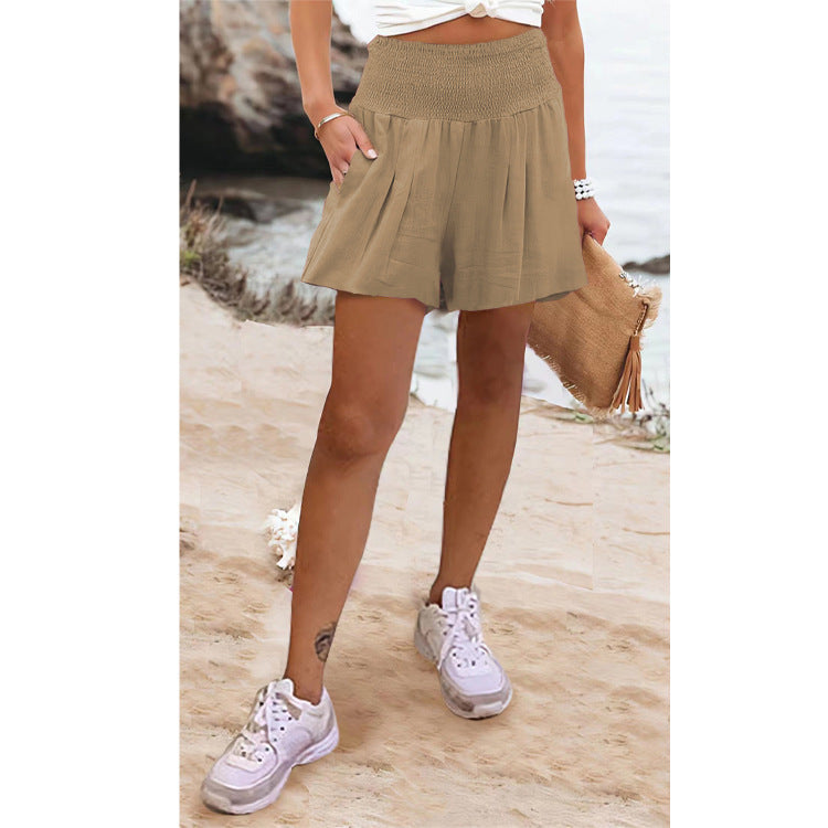 Women's Solid Color High Waist Casual Shorts 17