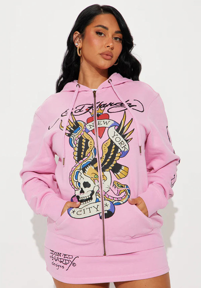 Fashion Print Hoodie Skirt Set