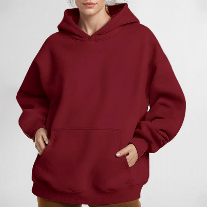 Autumn Loose Solid Color Hooded Pocket Fashion Hoodies 32