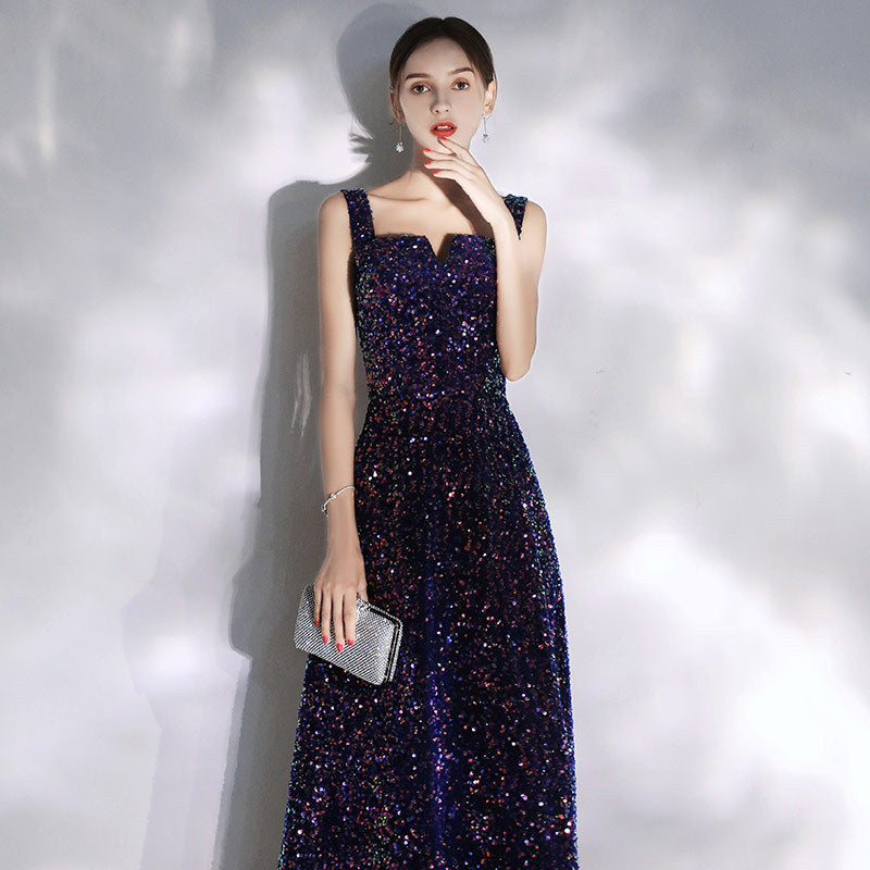 Women Sequin Suspender Annual Meeting Evening Dress（Processing time need 3-6 days） 4