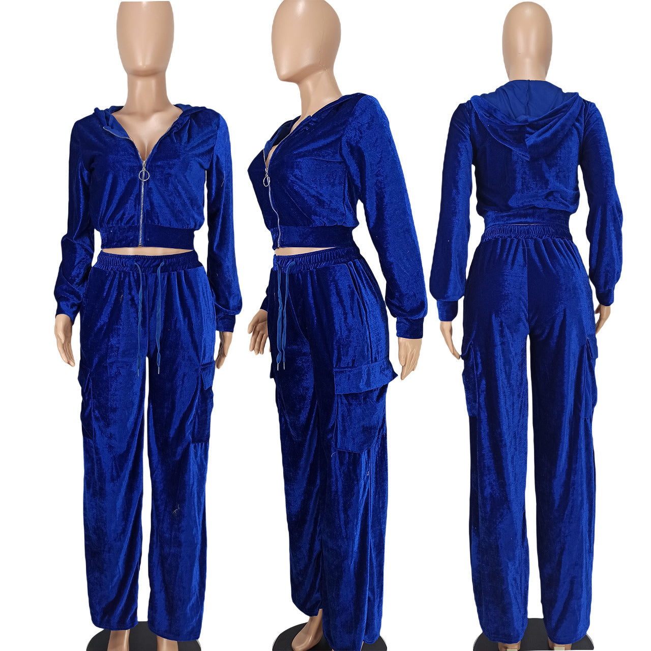 Women Velvet Hoodies and Pant Two-Piece Set 20