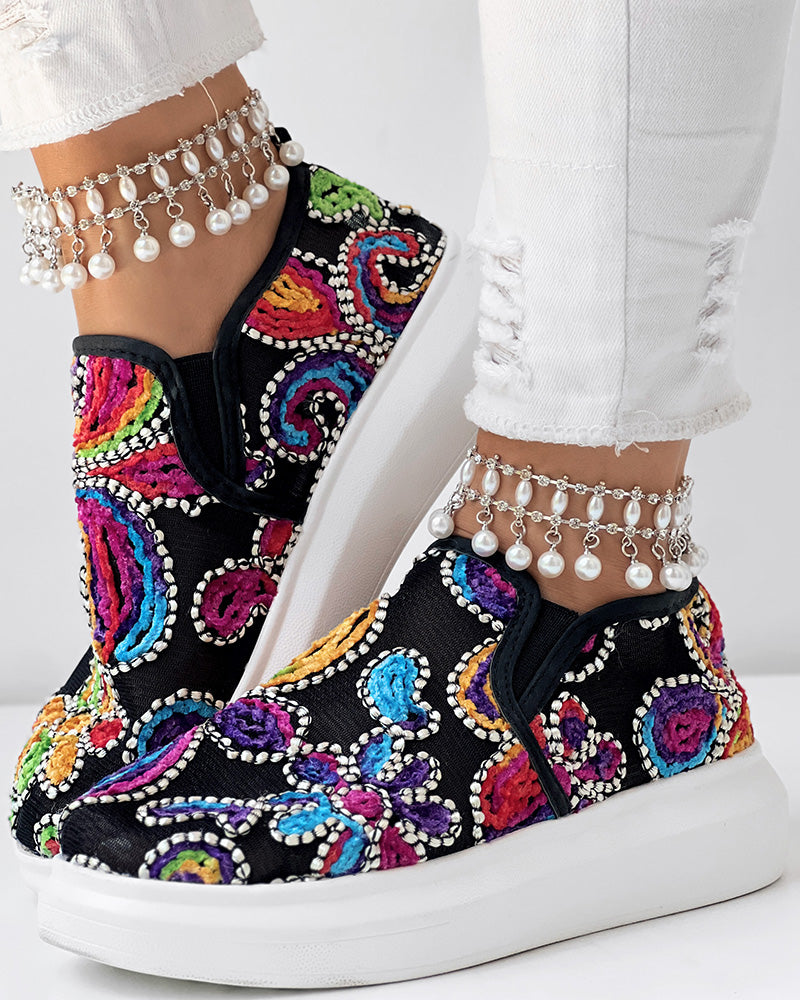 Multi-Color Mesh Platform Casual Flat Shoes 6