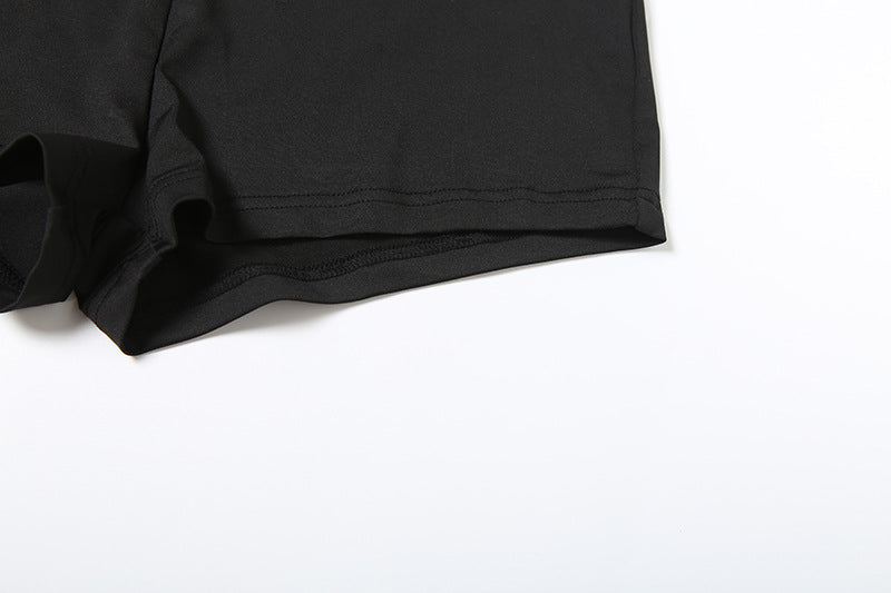 Women Summer Street Lace Patchwork Strap Top and Shorts Two-piece Set 18