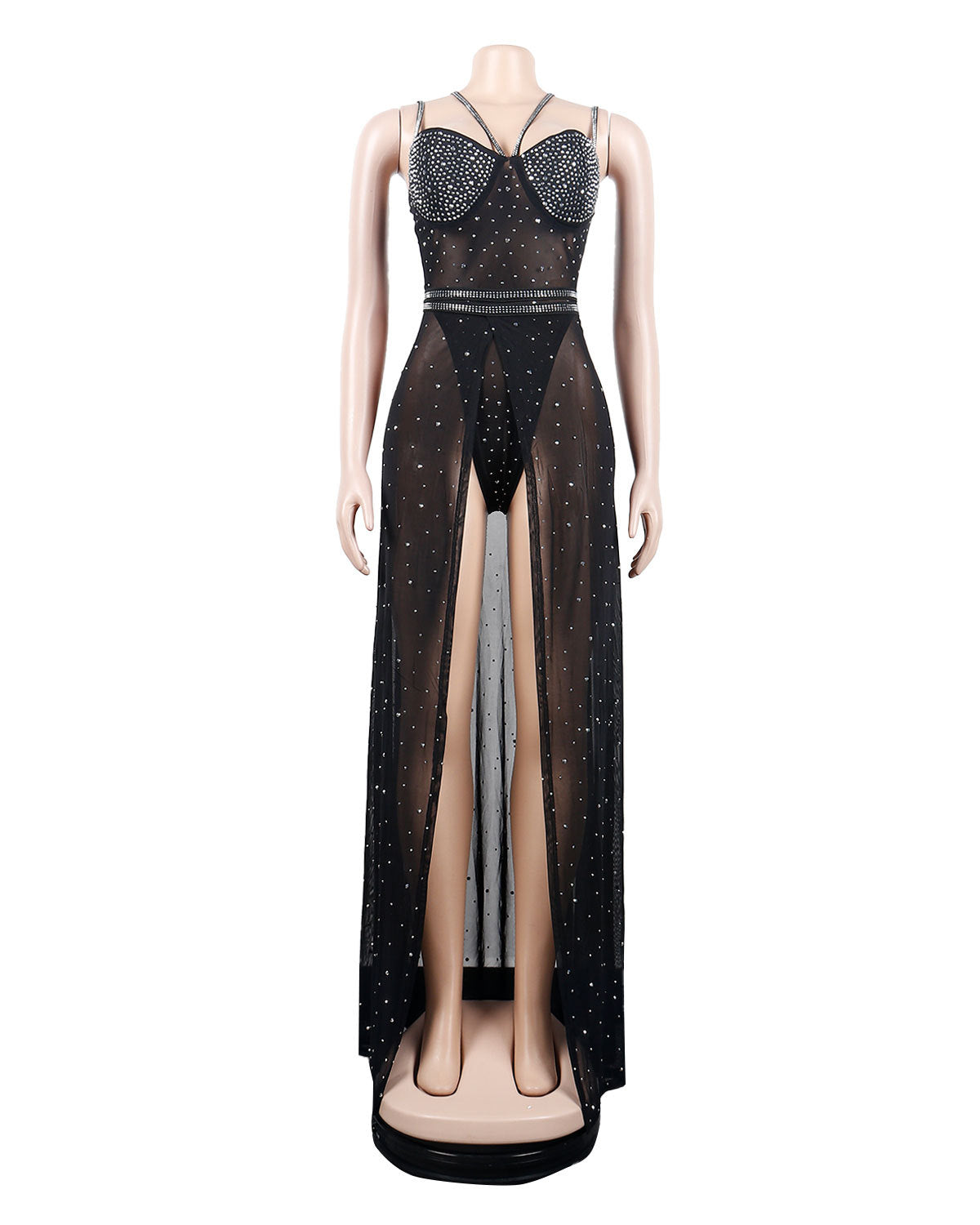 Women Beaded suspenders dress two-piece set 14