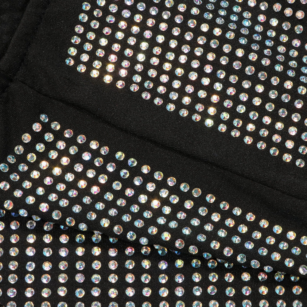 Sexy diamond-encrusted deep V-wrapped chest strap two-piece skirt set 33