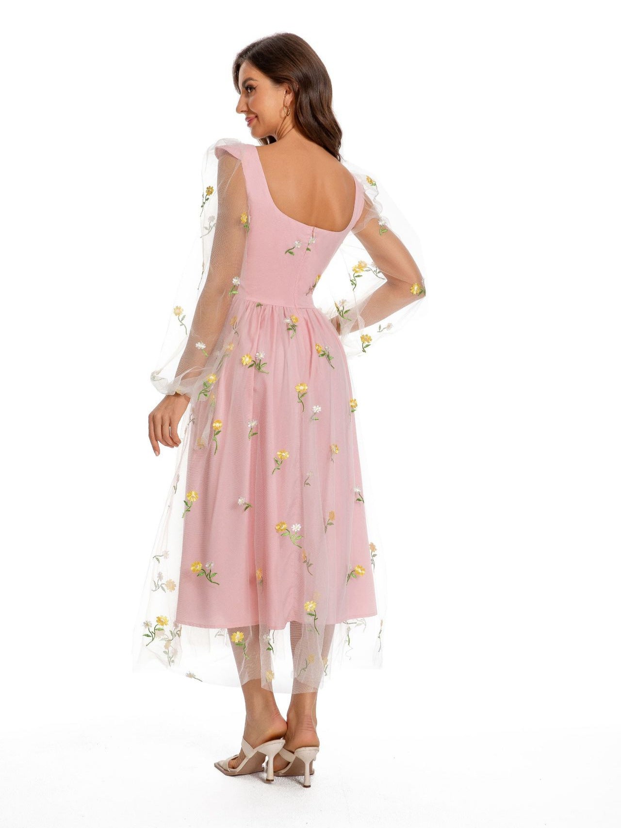 Women French retro long sleeve dress 10