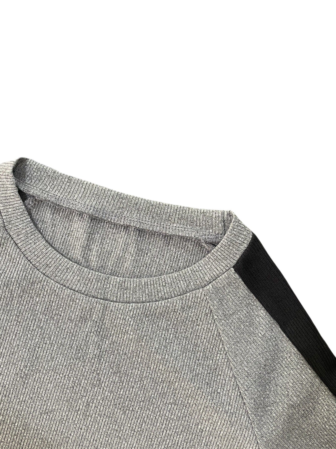 Women Fall and Winter Colorblock Raglan Long-sleeved Top and Pant Casual Two Piece Set 5