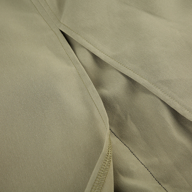 Women Lace-Up Contrast Pocket Patchwork Cargo Skirt 16