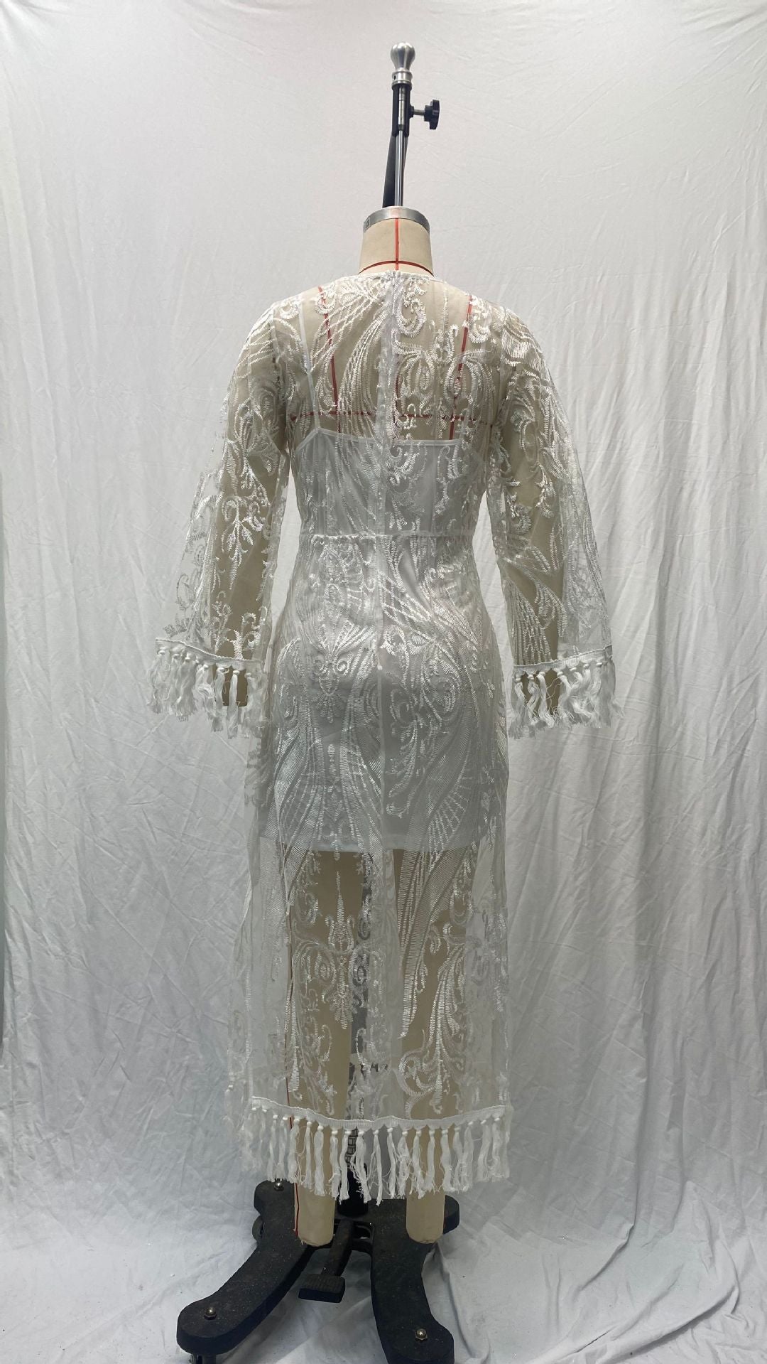 Women Tassel Lace Embroidered Dress 8