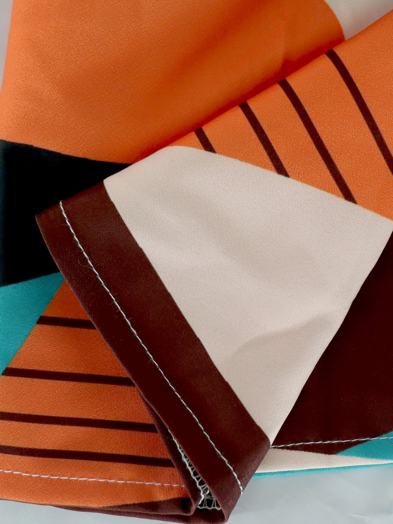 Plus Size Women's Bohemian Sleeveless High-Neck Geometric Print Color Block Tie-Waist Dress 8