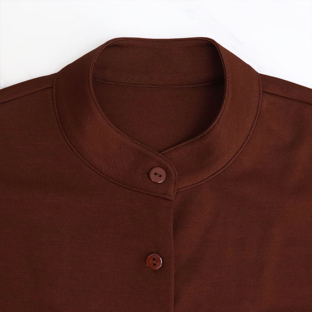 Long-Sleeved Solid Button Up Top Fashionable Ripped High-Waisted Trousers Two-Piece Set 14